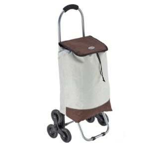 Trolley spesa Trio – 25 L – beige / noce – King Collection