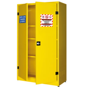 Armadio di sicurezza per liquidi infiammabili – 107,5 x 50 x 185 cm – giallo – Carvel