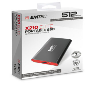 Emtec – X210 External – 512GB – Cover Protettiva in silicone – ECSSD512GX210