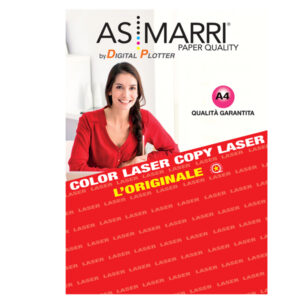 Adesivo poliestere – stampa laser – A4 – 100 fogli – trasparente permanente – As Marri