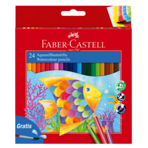 Acquerellabili Red pastelli colorati – mina D 3,30mm – colori assortiti – Faber Castell – Astuccio 24 pastelli colorati