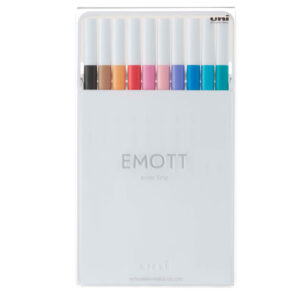 Fineliner Emott – tratto 0.4 mm – colori assortiti soft pastel – Uni Mitsubishi – conf. 10 pezzi