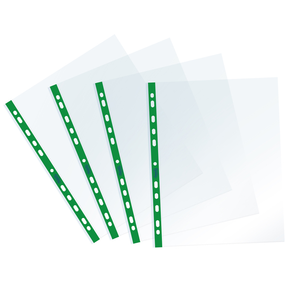 Buste forate Sprint – c/ banda – liscia – 22 x 30 cm – verde – Favorit – conf. 25 pezzi