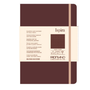 Taccuino Ispira – con elastico – copertina rigida – A5 – 96 fogli – puntinato – marrone – Fabriano