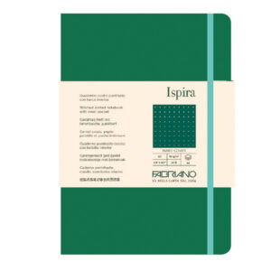 Taccuino Ispira – con elastico – copertina rigida – A5 – 96 fogli – puntinato – verde – Fabriano