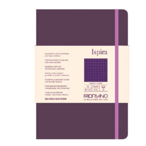 Taccuino Ispira – con elastico – copertina rigida – A5 – 96 fogli – puntinato – viola – Fabriano