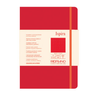 Taccuino Ispira – con elastico – copertina rigida – A5 – 96 fogli – puntinato – rosso – Fabriano