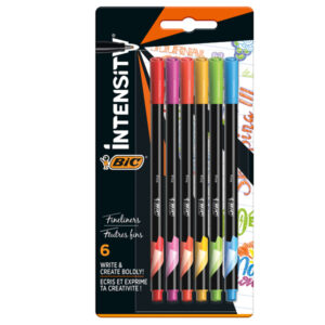 Fineliner Intensity – punta 0,8 mm – tratto 0,4 mm – colori assortiti Rainbow – Bic – astuccio 6 pezzi