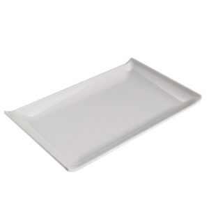 Piatto rettangolare – 28,6 x 18 x 2,8 cm – melamina – bianco – Leone