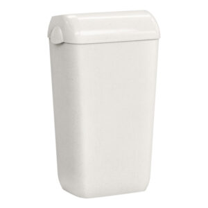 Cestino gettacarte Woodplastic – con coperchio – 225 x 335 x 545 mm – 23 L – bianco – Mar Plast