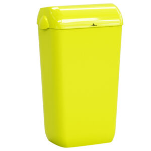 Cestino gettacarte Skin – con coperchio – 545 x 225 x 335 mm – 23 L – giallo fluo – Mar Plast