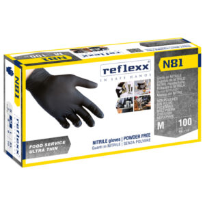 Guanti in nitrile N81 – tg L – nero – Reflexx – conf. 100 pezzi