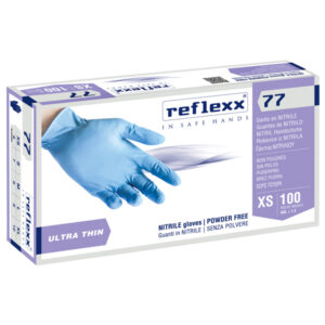 Guanti in nitrile R77100 – tg L – azzurro – Reflexx – conf. 100 pezzi