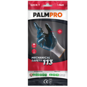 Guanti mechanical Safety Palmpro 113 – per ambienti oleosi – taglia L – grigio/blu – Icoguanti