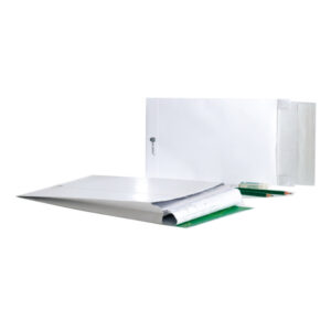 Buste a sacco Securitex – con soffietti – B4 – 25 x 35,3 x 3,8 cm – 130 gr – bianco – Bong Packaging – conf. 100 pezzi