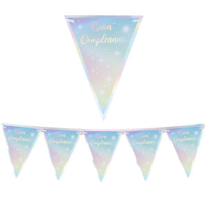 Festone bandiere Soft Rainbow – Buon Compleanno – 3 m- Big Party