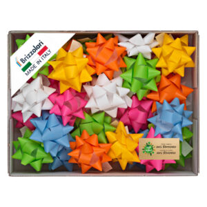 Stelle di nastro similpaper – 10 mm x diam. 5 cm – colori assortiti primavera – Brizzolari – conf. 100 pezzi