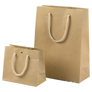 Shopper – 27 x 37 + 12 cm – 160 gr – carta kraft – avana – PNP – conf. 12 pezzi