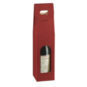 Scatola – 1 bottiglia – 9 x 9 x 38,5 cm – cartone seta – bordeaux – Scotton