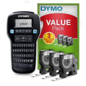 Promo pack etichettatrice Label Manager 160 – 3 nastri D1 12 mm nero / bianco inclusi – Dymo