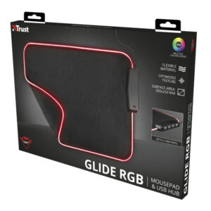 Tappetino per mouse GXT 765 Glide Flex – con illuminazione RGB – 4 porte USB – Trust