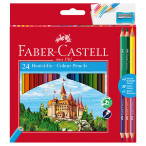 Matita colorata eco Il Castello+3 bicolor – diametro mina 3,00 mm – colori assortiti – Faber Castell – astuccio 24 pezzi