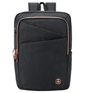 Zaino porta notebook 15,6” Katy Rose nero c/zip rose gold Swiss