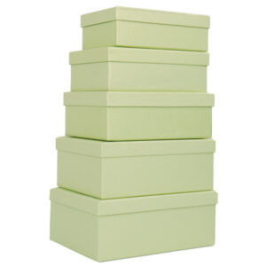 Set scatole regalo – dimensioni assortite – fantasia Green – conf. 5 pezzi