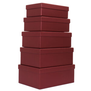 Set scatole regalo – dimensioni assortite – fantasia Burgundy – conf. 5 pezzi