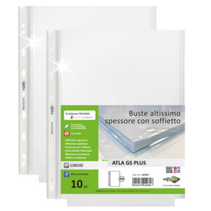 Buste forate ATLA GS plus – 21 x 29,7 cm – c/soffietto – Sei Rota – conf. 10 pezzi