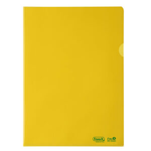 Cartelline a L – 22 x 30 cm – PE Bio-Based – liscio superior – giallo – Favorit – conf. 25 pezzi