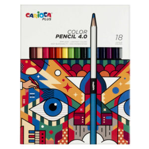 Matita colorata Color Pencil 4.0 – mina 4 mm – colori assortiti – Carioca Plus – conf. 18 pezzi