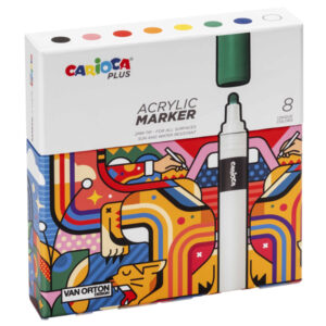 Marcatore acrilico – colori assortiti – Carioca Plus – conf. 8 pezzi