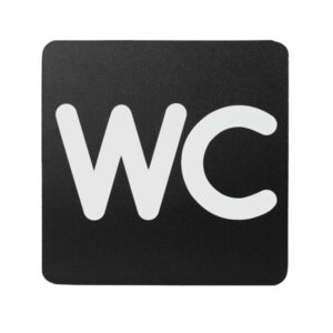 Pittogramma adesivo – WC – 16 x 16 cm – PVC – nero/bianco – Stilcasa