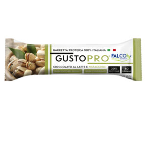 Barretta proteica GustoPro – cioccolato al latte e pistacchio – 40 gr – Falco