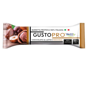 Barretta proteica GustoPro – cioccolato al latte e nocciola – 40 gr – Falco