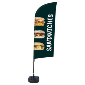 Bandiera a vela SANDWICH – con base riempibile – 89 x 240 cm – Studio T