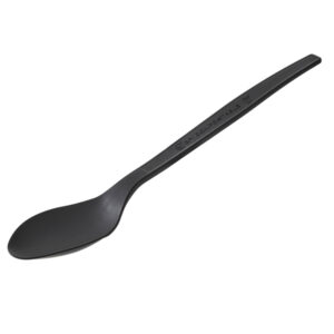 Cucchiaio monouso in CPLA – 16 cm – nero – Leone – conf. 50 pezzi