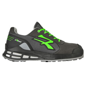 Calzatura di sicurezza Egon S1P – nylon/pelle scamosciata – numero 39 – nero/verde – U-Power