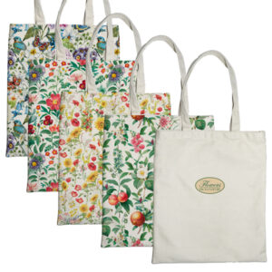 Shopper Nature Flowers in eco cottone 42×38,5cm fantasie assortite Pigna