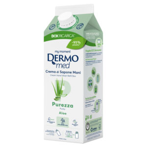 Ricarica crema di sapone mani – carton box – 900 ml – aloe – Dermomed