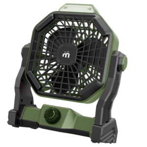 Ventilatore portatile da campeggio – con luce LED – diametro 12 cm – 25,5 x 21 x11,5 cm – Melchioni
