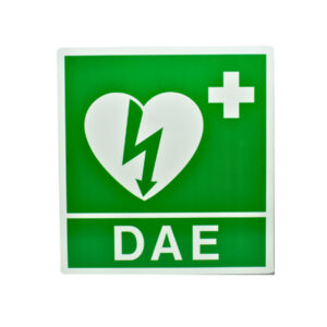 Cartello da muro – DAE – per defibrillatore – 34 x 36 cm – PVS