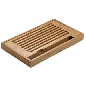 Tagliere antibriciole – 40 x 24 x 4 cm – bamboo – naturale – Leone