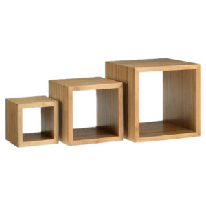 Alzata buffet Cubo – misure assortite – bamboo – naturale – Leone – conf. 3 pezzi